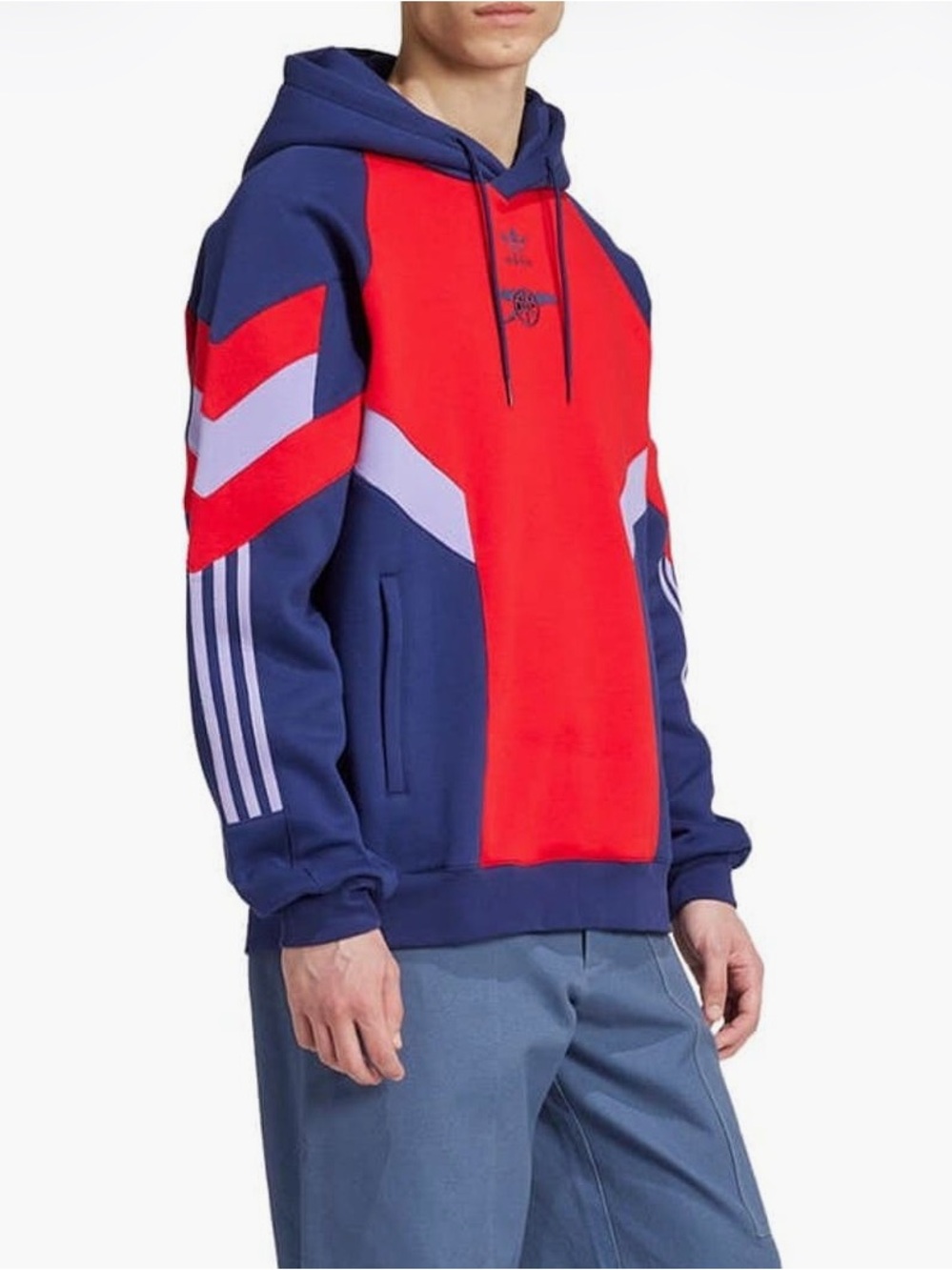 NEW⚽️ adidas Originals  Adult Arsenal 2024 Lifestyler Navy Pullover Hoodie $110 - Picture 4 of 5